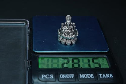 Image 5 of Dista Silvers Antique Lotus Ganesh Right Trunk Sitting 28.15G