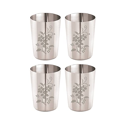 Image 4 of neelam Stainless Steel Drinking Glass Set 400 ml Pack of 4