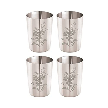 Image 4 of neelam Stainless Steel Drinking Glass Set 400 ml Pack of 4