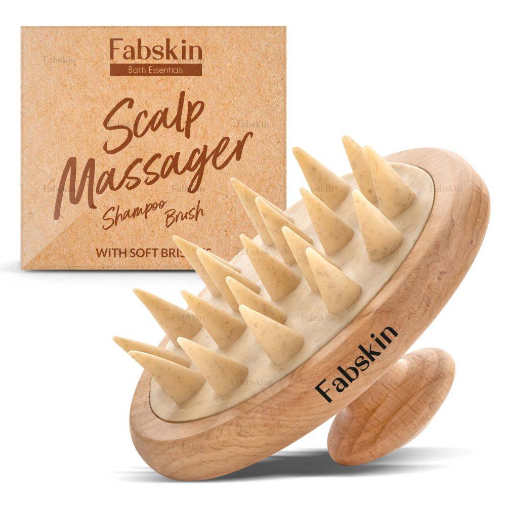 Image 2 of Fabskin Wooden Hair Scalp Massager Shampoo Brush