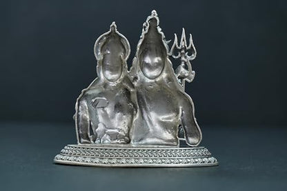 Image 3 of Dista Silvers Antique Shivaparvathi Idol Big 51.96G