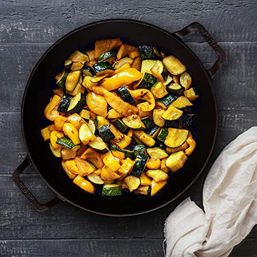 Image 4 of Meyer Pre-Seasoned Cast Iron 3 Piece Cookware Set - 26cm Frypan + 26cm Kadai with Interchangeable Lid