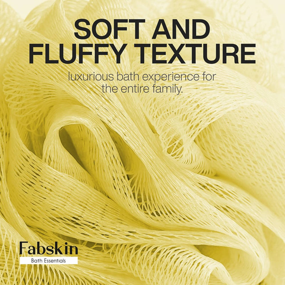 Image 5 of Fabskin Luxury Bathing Round Loofah Bath Sponge - Yellow
