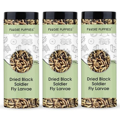 Image 3 of Pack of 3 for the product Foodie Puppies Dried Black Soldier Fly Larvae Fish Food