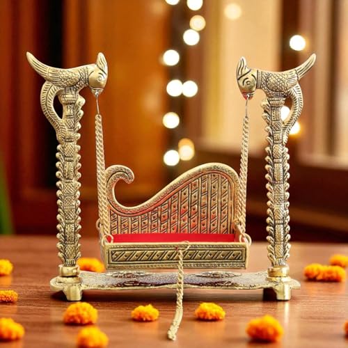 Image 1 of Default Title for the product KridayKraft Metal Swing Laddu Gopal Jhula  for Temple Pooja