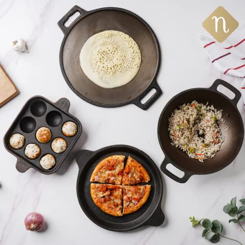 Image 7 of Nestasia Pre-Seasoned Cast Iron Dosa Tawa (12-inch)