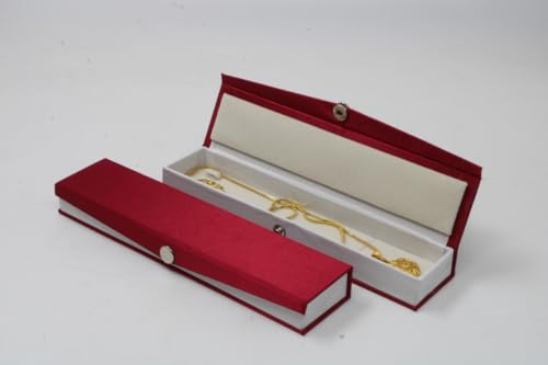 Image 4 of atorakushon Long Chain Necklace Pendant Bracelet Jewelry Holder Satin Gift Box Case Maroon