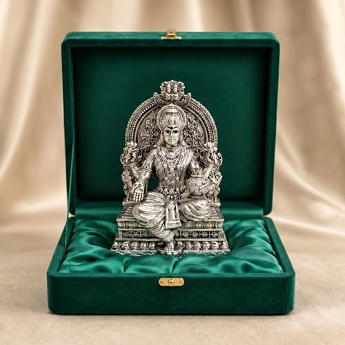 Image 1 of Default Title for the product Dev Aastha 999 Silver Plated Lakshmi Idol