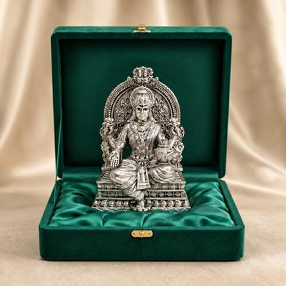 Image 1 of Default Title for the product Dev Aastha 999 Silver Plated Lakshmi Idol