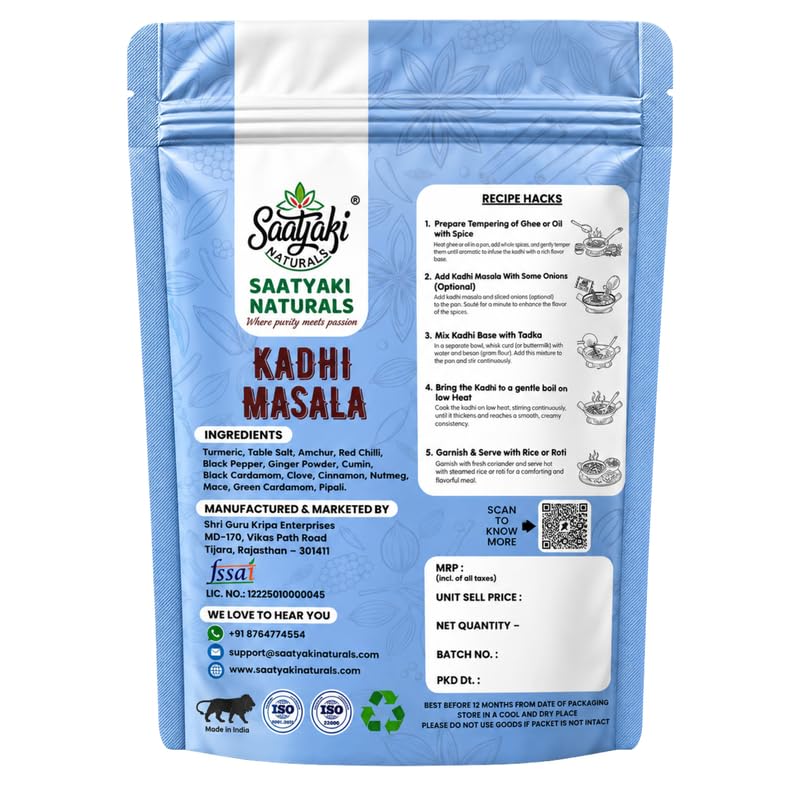 Image 6 of SAATYAKI NATURALS Punjabi Kadhi Masala