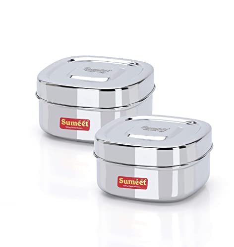 Image 2 of 2-Piece Set / 550ml for the product Sumeet Stainless Steel Square Storage Containers
