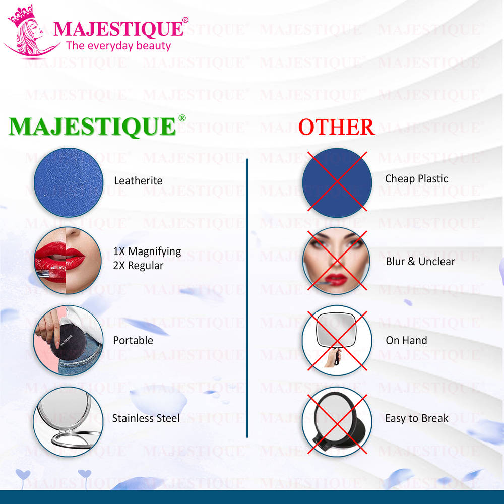 Image 6 of Majestique Professional Pocket Makeup Mirror, Foldable Mirror With Compact Size