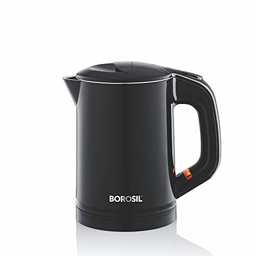 Image 1 of Black for the product Borosil Eva Cool Touch Stainless Steel Electric Kettle 600 ml