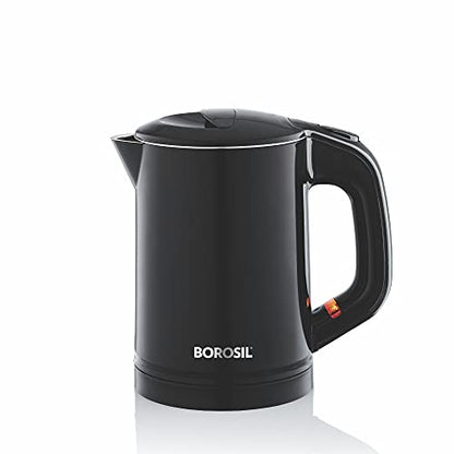 Image 1 of Black for the product Borosil Eva Cool Touch Stainless Steel Electric Kettle 600 ml