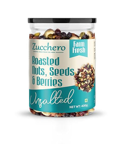 Image 1 of Roasted, Plain / 400 g (Pack of 1) for the product Zucchero Roasted Nut, Seeds & Berries Mix