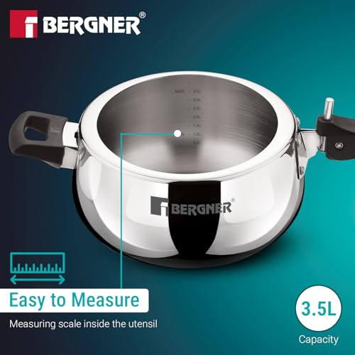 Image 7 of BERGNER Bergner Shouraya Triply Stainless Steel Pressure Cooker 3.5 Litres