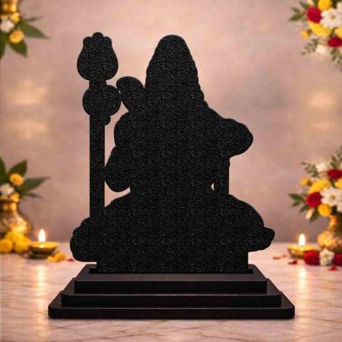 Image 2 of Lord Shiva Wooden MDF Printed Idol with Stand, 4 x 5 Inch, Pooja Room Decor, Home Temple Mandir Decoration, Religious Gift