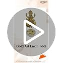 Image 2 of Gold Art India Laxmi Idol on Kamal Gold Plated with Off White Terracotta Work with Gold Plated Coin