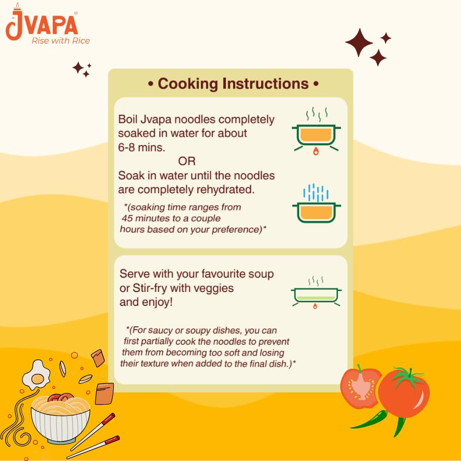 Image 4 of JVAPA Rice Noodles with Hakka Masala Seasoning Inside 210g Pack of 3