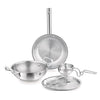 Image 1 of Default Title for the product BERGNER TriPro Tri-Ply Stainless Steel 4 Pcs Cookware Set - 22cm Indian Wok/Kadai with Lid, 22cm Frypan, 10cm Tadka Pan