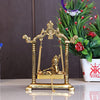 Image 1 of Default Title for the product KridayKraft Laddu Gopal on Jhulla Palana Metal Statue Gold Plated Decor Your Home