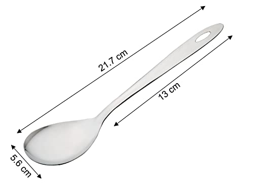 Image 4 of SIGNORA WARE Kitchen Tools Stainless Steel Heavy Gauge Prima Solid Oval Spoon No.2 Set of 2 (Size 21.7 cm)