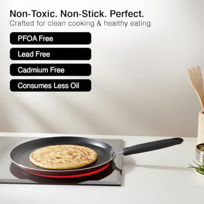 Image 7 of Prestige Omega Deluxe Omni Tawa 300 mm (Aluminium, Red)