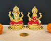 Image 1 of Default Title for the product Gold Art India Kamal Laxmi Ganesha Gold Plated Idol with Enamel Color and Gold Plated Coin (4" Inch)