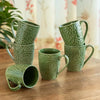 Image 1 of Default Title for the product ExclusiveLane Green Flora Ceramic Coffee Mugs Set of 6 290 ml