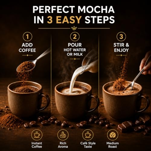 Image 6 of EVORA Greens 100gm Instant Coffee Powder | Mocha Flavour | Coffee with Arabica & Robusta Blend - Medium Roast | Make 50 Cups