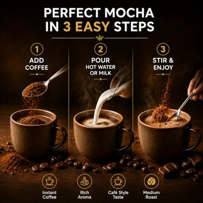 Image 6 of EVORA Greens 100gm Instant Coffee Powder | Mocha Flavour | Coffee with Arabica & Robusta Blend - Medium Roast | Make 50 Cups