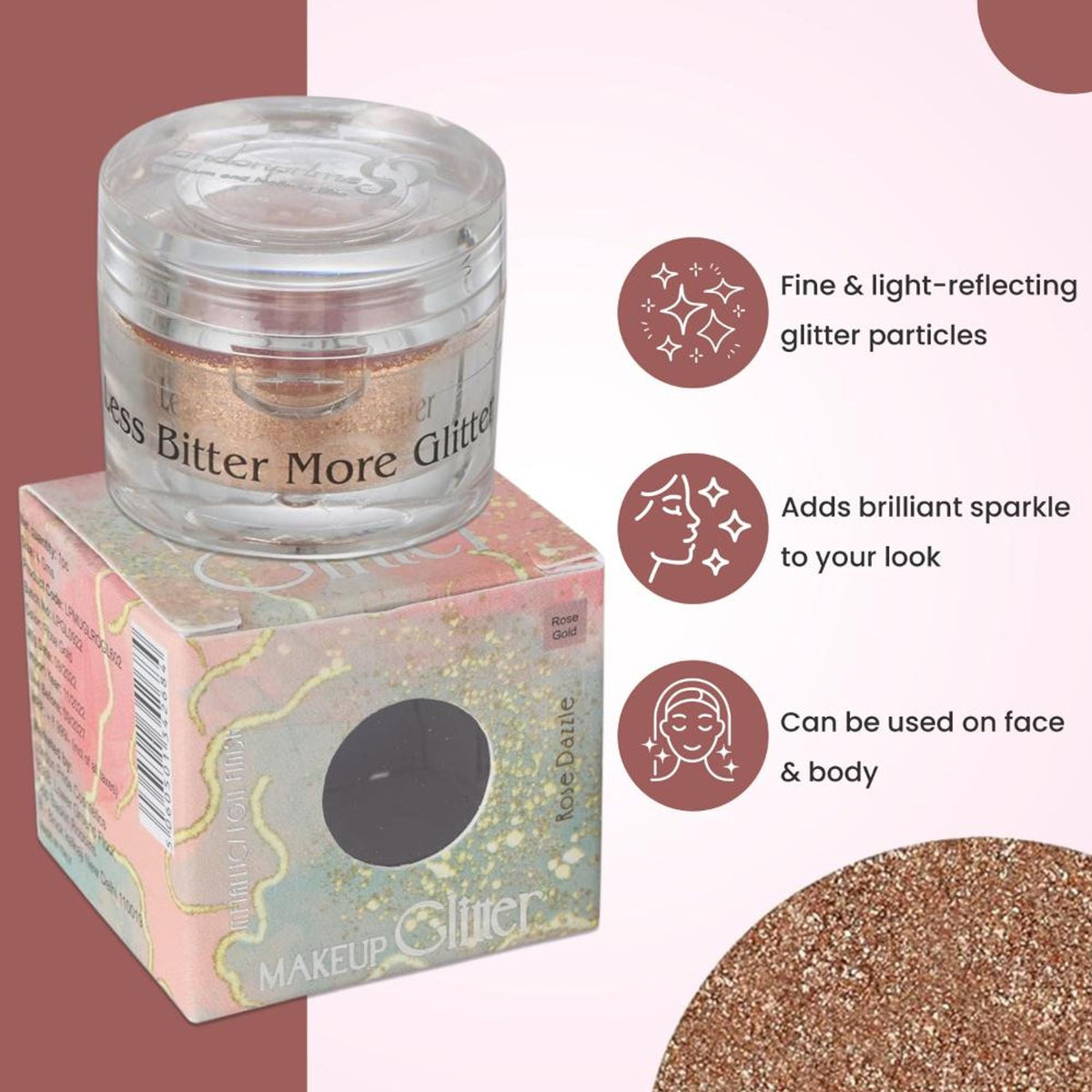 Image 4 of London Prime Makeup Glitter - Rose Gold
