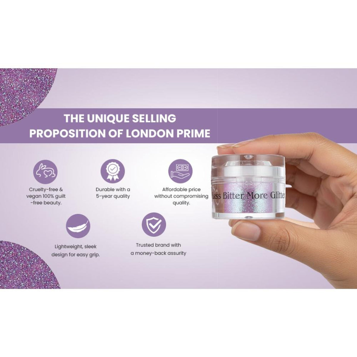 Image 9 of London Prime Makeup Glitter - Purple