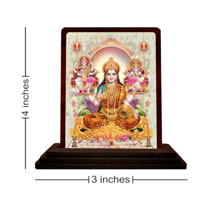 Image 3 of Panchmukhi Hanuman Wooden Idol - Glossy Finish 5x4in | Murti for Car Dashboard & Home Temple | Perfect Small Statue for Door Entrance & Puja | Enhance Spaces (laxmi Ganesh Saraswati 1)