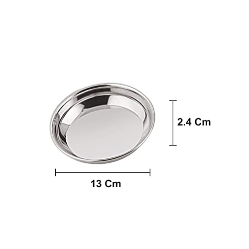 Image 3 of neelam Stainless Steel Prem Small Halwa Plate 13 cm Set of 6