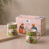 Image 1 of Default Title for the product ExclusiveLane Gaj Bagh Decal Ceramic Coffee Mugs Set of 2 330 ml