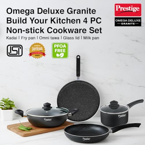 Image 3 of Prestige Omega Granite Aluminium Kitchen Set, 4-Pieces, Black