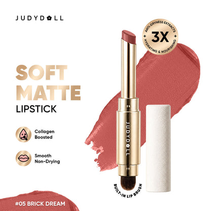 Image 6 of 2 gm / 05 Brick Dream / Pack of 1 for the product JUDYDOLL Soft Matte Lipstick