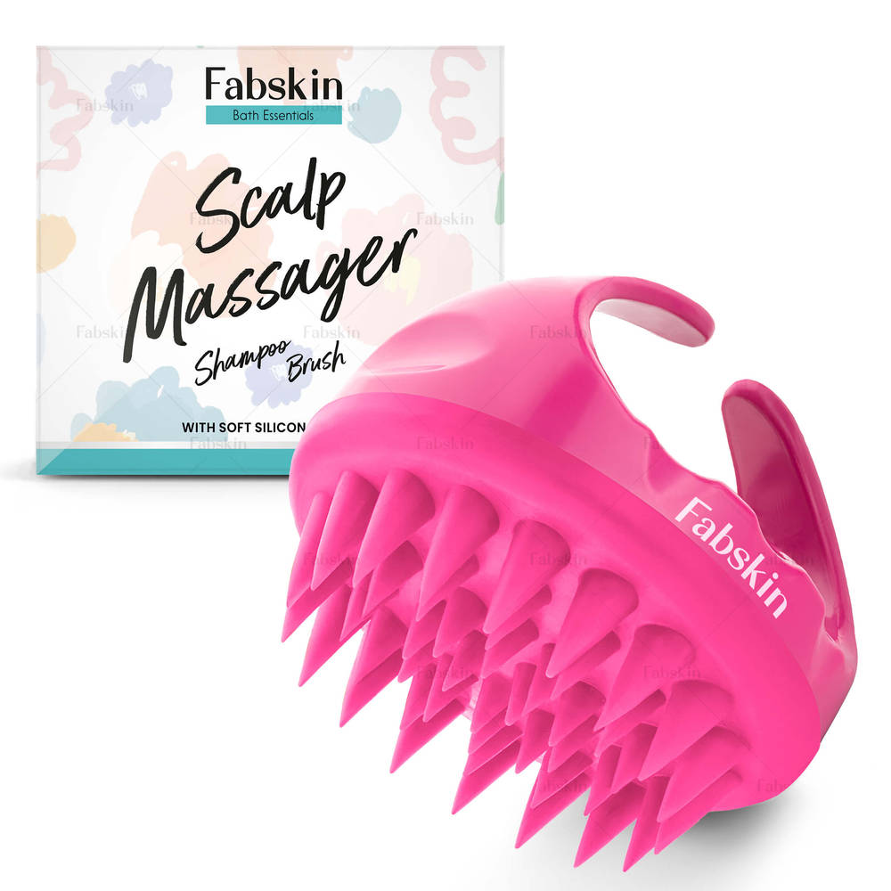 Image 1 of 1 Pc / Pack of 1 for the product Fabskin Hair Scalp Massager & Shampoo Hair Brush - Pink