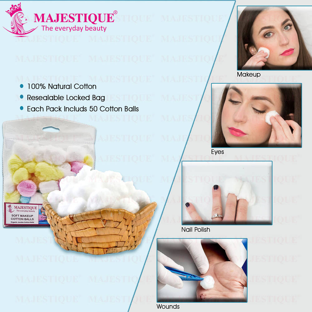 Image 3 of Majestique Natural Cotton Balls For Make-up (50 Pcs)