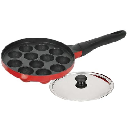 Image 1 of Default Title for the product 6th Planet 12 Pit Nonstick Paniyaram Pan with Steel Lid