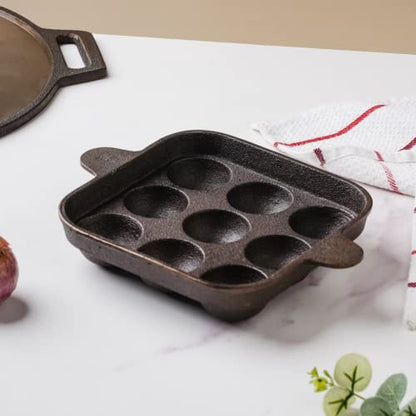 Image 7 of Nestasia Cast Iron Paniyaram Pan with Handles (9-Pits) 30ml per Slot