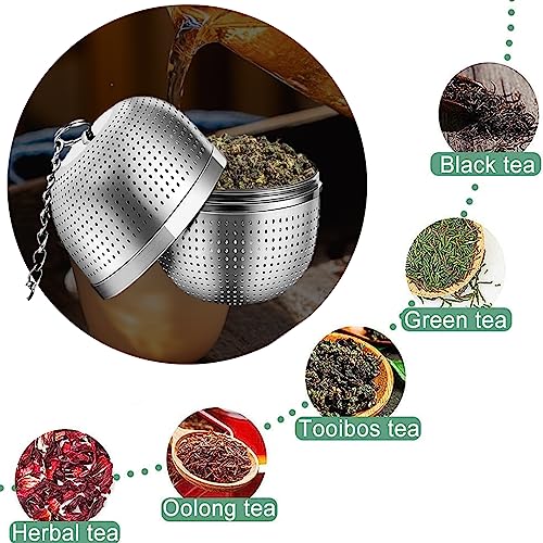 Image 5 of Supvox Tea Infuser with Chain & Drip Tray 304 SUS 2.1" Fine Mesh Strainer