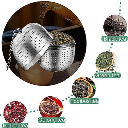 Image 5 of Supvox Tea Infuser with Chain & Drip Tray 304 SUS 2.1" Fine Mesh Strainer