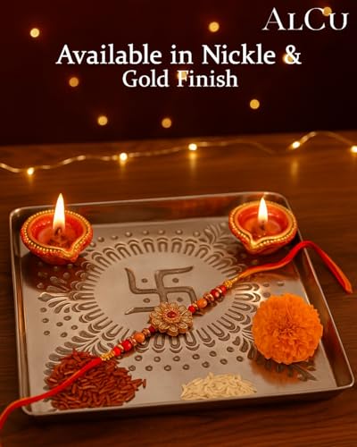 Image 3 of ALCU Pooja Thali for Diwali & Navratri (Silver)