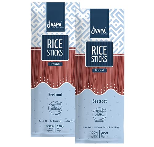 Image 1 of Default Title for the product JVAPA Rice Stick Noodles (Round, Beetroot)