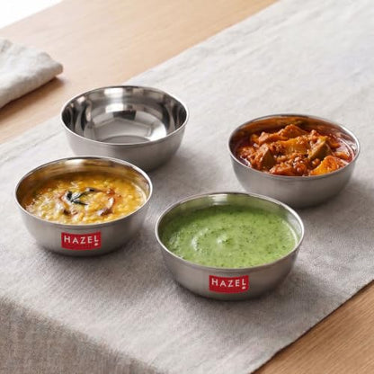 Image 1 of 4 / Set of 4 (270ml) for the product HAZEL Stainless Steel Bowl Set