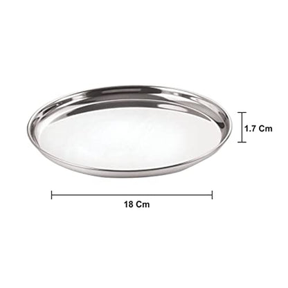 Image 6 of neelam Stainless Steel Buffet Plate Set of 12 17.5 cm