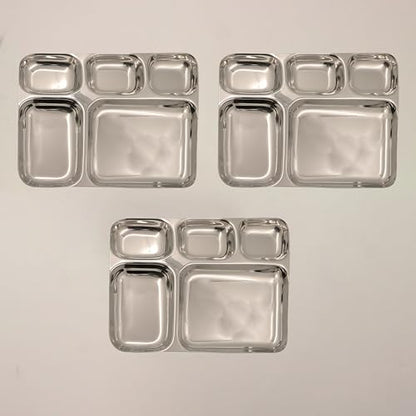 Image 4 of Pack of 3 for the product Spillbox Stainless Steel Tiffin Plate