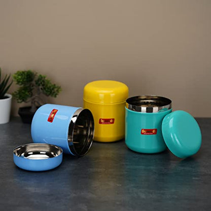Image 9 of Sumeet Stainless Steel Multi Color Small Canisters/Jars/Storage Containers